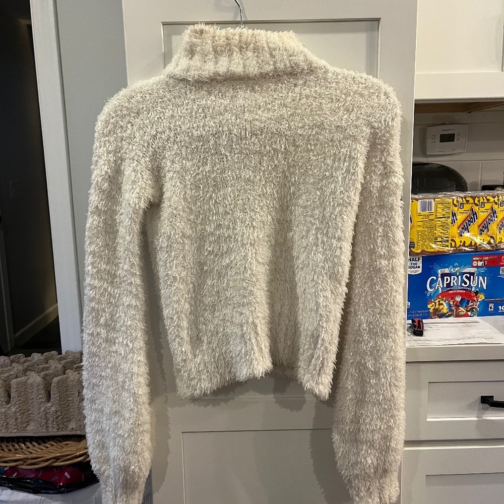Fuzzy White Nordstrom Turtle Neck Sweater